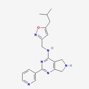 molecular formula C19H22N6O B5351537 N-[[5-(2-methylpropyl)-1,2-oxazol-3-yl]methyl]-2-pyridin-3-yl-6,7-dihydro-5H-pyrrolo[3,4-d]pyrimidin-4-amine 