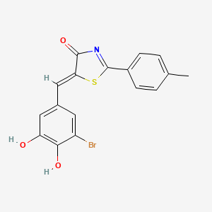 molecular formula C17H12BrNO3S B5351562 5-(3-bromo-4,5-dihydroxybenzylidene)-2-(4-methylphenyl)-1,3-thiazol-4(5H)-one 