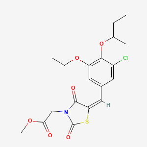 molecular formula C19H22ClNO6S B5351575 methyl [5-(4-sec-butoxy-3-chloro-5-ethoxybenzylidene)-2,4-dioxo-1,3-thiazolidin-3-yl]acetate 