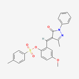 4-methoxy-2-[(3-methyl-5-oxo-1-phenyl-1,5-dihydro-4H-pyrazol-4-ylidene)methyl]phenyl 4-methylbenzenesulfonate