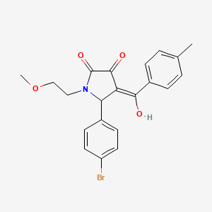 molecular formula C21H20BrNO4 B5351632 5-(4-bromophenyl)-3-hydroxy-1-(2-methoxyethyl)-4-(4-methylbenzoyl)-1,5-dihydro-2H-pyrrol-2-one 