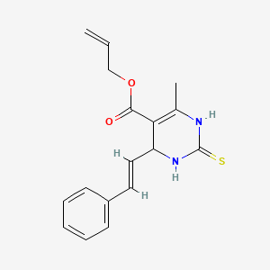 molecular formula C17H18N2O2S B5351664 allyl 6-methyl-4-(2-phenylvinyl)-2-thioxo-1,2,3,4-tetrahydro-5-pyrimidinecarboxylate 