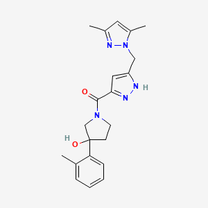 1-({5-[(3,5-dimethyl-1H-pyrazol-1-yl)methyl]-1H-pyrazol-3-yl}carbonyl)-3-(2-methylphenyl)pyrrolidin-3-ol