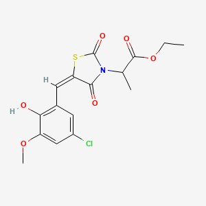 ethyl 2-[(5E)-5-[(5-chloro-2-hydroxy-3-methoxyphenyl)methylidene]-2,4-dioxo-1,3-thiazolidin-3-yl]propanoate