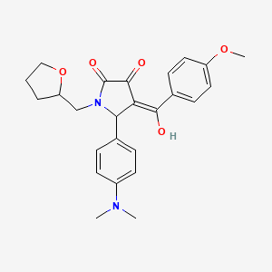 molecular formula C25H28N2O5 B5351811 (4E)-5-[4-(dimethylamino)phenyl]-4-[hydroxy-(4-methoxyphenyl)methylidene]-1-(oxolan-2-ylmethyl)pyrrolidine-2,3-dione 