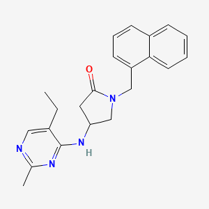 molecular formula C22H24N4O B5351827 4-[(5-ethyl-2-methylpyrimidin-4-yl)amino]-1-(1-naphthylmethyl)pyrrolidin-2-one 