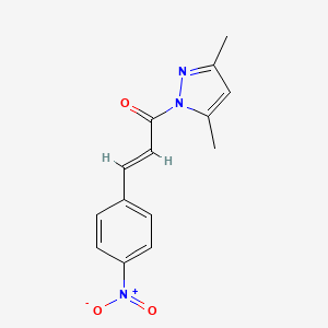 molecular formula C14H13N3O3 B5351863 3,5-dimethyl-1-[3-(4-nitrophenyl)acryloyl]-1H-pyrazole 