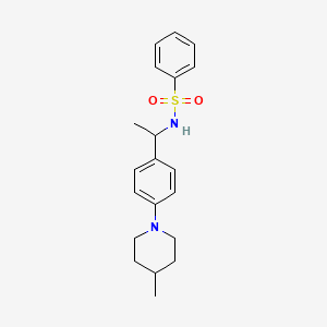 molecular formula C20H26N2O2S B5351865 N-{1-[4-(4-methyl-1-piperidinyl)phenyl]ethyl}benzenesulfonamide 