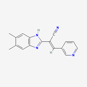 molecular formula C17H14N4 B5351882 2-(5,6-dimethyl-1H-benzimidazol-2-yl)-3-(3-pyridinyl)acrylonitrile 