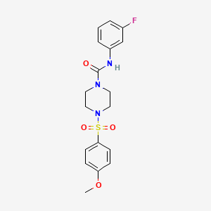 N-(3-fluorophenyl)-4-[(4-methoxyphenyl)sulfonyl]-1-piperazinecarboxamide