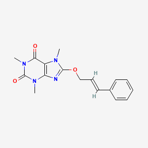 molecular formula C17H18N4O3 B5351926 1,3,7-trimethyl-8-[(3-phenyl-2-propen-1-yl)oxy]-3,7-dihydro-1H-purine-2,6-dione 