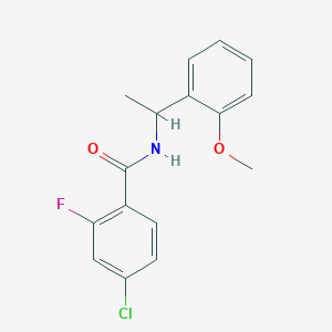 molecular formula C16H15ClFNO2 B5351932 4-chloro-2-fluoro-N-[1-(2-methoxyphenyl)ethyl]benzamide 