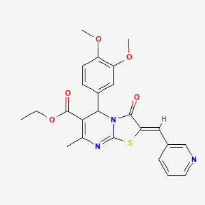 ETHYL (2Z)-5-(3,4-DIMETHOXYPHENYL)-7-METHYL-3-OXO-2-[(PYRIDIN-3-YL)METHYLIDENE]-2H,3H,5H-[1,3]THIAZOLO[3,2-A]PYRIMIDINE-6-CARBOXYLATE