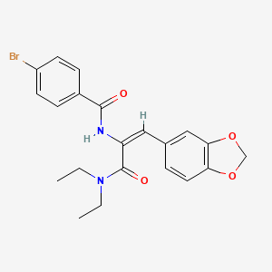 molecular formula C21H21BrN2O4 B5351939 N-{2-(1,3-benzodioxol-5-yl)-1-[(diethylamino)carbonyl]vinyl}-4-bromobenzamide 