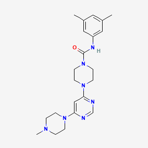 molecular formula C22H31N7O B5351951 N-(3,5-dimethylphenyl)-4-[6-(4-methyl-1-piperazinyl)-4-pyrimidinyl]-1-piperazinecarboxamide 