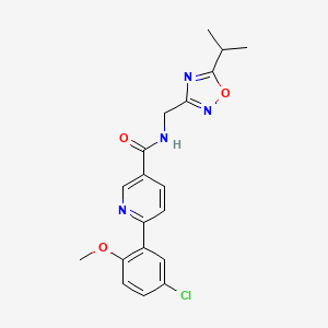 6-(5-chloro-2-methoxyphenyl)-N-[(5-isopropyl-1,2,4-oxadiazol-3-yl)methyl]nicotinamide