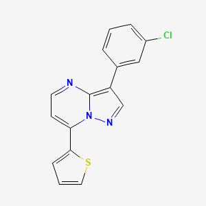 molecular formula C16H10ClN3S B5352005 3-(3-chlorophenyl)-7-(2-thienyl)pyrazolo[1,5-a]pyrimidine 