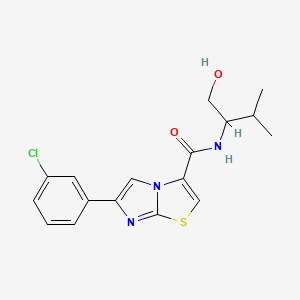 molecular formula C17H18ClN3O2S B5352019 6-(3-chlorophenyl)-N-[1-(hydroxymethyl)-2-methylpropyl]imidazo[2,1-b][1,3]thiazole-3-carboxamide 