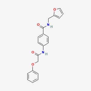 molecular formula C20H18N2O4 B5352142 N-(2-furylmethyl)-4-[(phenoxyacetyl)amino]benzamide 