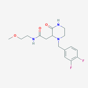 2-[1-(3,4-difluorobenzyl)-3-oxo-2-piperazinyl]-N-(2-methoxyethyl)acetamide