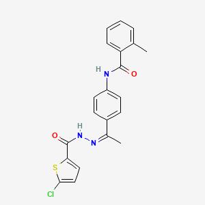 N-(4-{N-[(5-chloro-2-thienyl)carbonyl]ethanehydrazonoyl}phenyl)-2-methylbenzamide