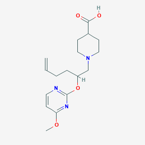 1-({(2R,5S)-5-[(4-methoxypyrimidin-2-yl)methyl]tetrahydrofuran-2-yl}methyl)piperidine-4-carboxylic acid