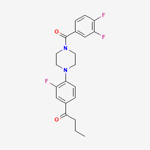 1-{4-[4-(3,4-DIFLUOROBENZOYL)PIPERAZIN-1-YL]-3-FLUOROPHENYL}BUTAN-1-ONE