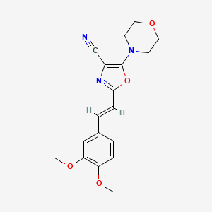 2-[(1E)-2-(3,4-DIMETHOXYPHENYL)ETHENYL]-5-(MORPHOLIN-4-YL)-1,3-OXAZOLE-4-CARBONITRILE