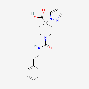 1-{[(2-phenylethyl)amino]carbonyl}-4-(1H-pyrazol-1-yl)piperidine-4-carboxylic acid