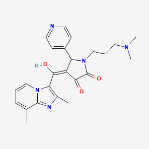 (4E)-1-[3-(dimethylamino)propyl]-4-[(2,8-dimethylimidazo[1,2-a]pyridin-3-yl)-hydroxymethylidene]-5-pyridin-4-ylpyrrolidine-2,3-dione