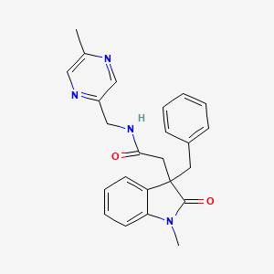 2-(3-benzyl-1-methyl-2-oxo-2,3-dihydro-1H-indol-3-yl)-N-[(5-methylpyrazin-2-yl)methyl]acetamide