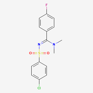 N'-[(4-chlorophenyl)sulfonyl]-4-fluoro-N,N-dimethylbenzenecarboximidamide