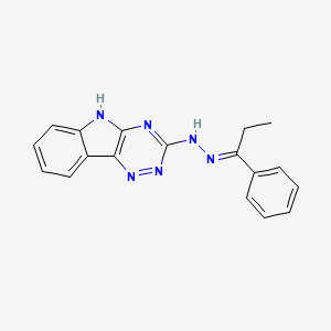 molecular formula C18H16N6 B5353189 N-[(E)-1-phenylpropylideneamino]-5H-[1,2,4]triazino[5,6-b]indol-3-amine 