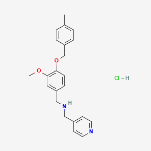 N-[[3-methoxy-4-[(4-methylphenyl)methoxy]phenyl]methyl]-1-pyridin-4-ylmethanamine;hydrochloride