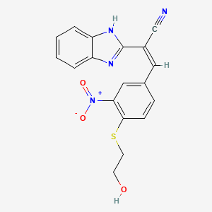 (2Z)-2-(1H-benzimidazol-2-yl)-3-{4-[(2-hydroxyethyl)sulfanyl]-3-nitrophenyl}prop-2-enenitrile