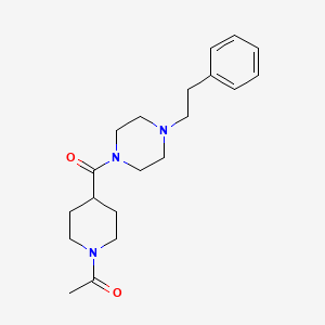 1-{4-[(4-PHENETHYLPIPERAZINO)CARBONYL]PIPERIDINO}-1-ETHANONE