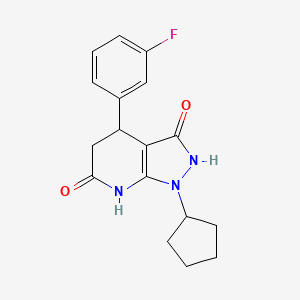 1-cyclopentyl-4-(3-fluorophenyl)-4,7-dihydro-1H-pyrazolo[3,4-b]pyridine-3,6(2H,5H)-dione