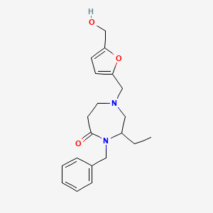 4-benzyl-3-ethyl-1-{[5-(hydroxymethyl)-2-furyl]methyl}-1,4-diazepan-5-one