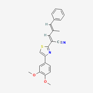 (2E,4E)-2-[4-(3,4-dimethoxyphenyl)-1,3-thiazol-2-yl]-4-methyl-5-phenylpenta-2,4-dienenitrile