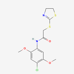 N-(4-chloro-2,5-dimethoxyphenyl)-2-(4,5-dihydro-1,3-thiazol-2-ylthio)acetamide