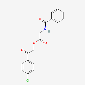 molecular formula C17H14ClNO4 B5353805 2-(4-CHLOROPHENYL)-2-OXOETHYL 2-(BENZOYLAMINO)ACETATE 