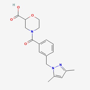 4-{3-[(3,5-dimethyl-1H-pyrazol-1-yl)methyl]benzoyl}-2-morpholinecarboxylic acid