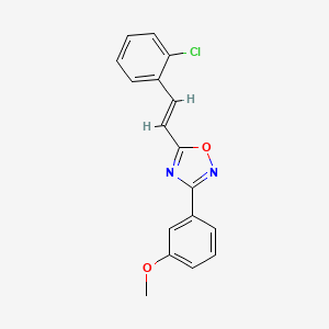 molecular formula C17H13ClN2O2 B5353820 5-[(E)-2-(2-chlorophenyl)ethenyl]-3-(3-methoxyphenyl)-1,2,4-oxadiazole 