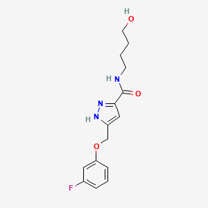 5-[(3-fluorophenoxy)methyl]-N-(4-hydroxybutyl)-1H-pyrazole-3-carboxamide