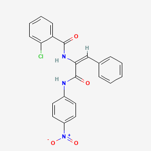 2-chloro-N-[(E)-3-(4-nitroanilino)-3-oxo-1-phenylprop-1-en-2-yl]benzamide