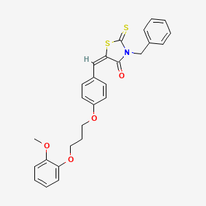 (5E)-3-benzyl-5-[[4-[3-(2-methoxyphenoxy)propoxy]phenyl]methylidene]-2-sulfanylidene-1,3-thiazolidin-4-one