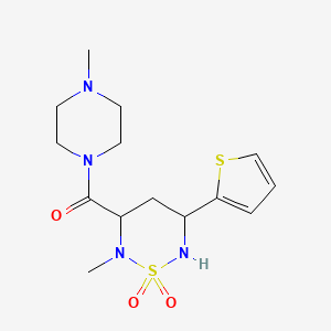 molecular formula C14H22N4O3S2 B5353872 2-methyl-3-[(4-methyl-1-piperazinyl)carbonyl]-5-(2-thienyl)-1,2,6-thiadiazinane 1,1-dioxide 