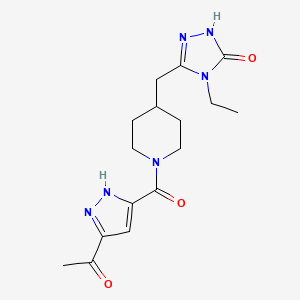 5-({1-[(3-acetyl-1H-pyrazol-5-yl)carbonyl]-4-piperidinyl}methyl)-4-ethyl-2,4-dihydro-3H-1,2,4-triazol-3-one