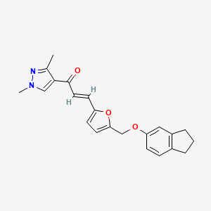 (E)-3-{5-[(2,3-DIHYDRO-1H-INDEN-5-YLOXY)METHYL]-2-FURYL}-1-(1,3-DIMETHYL-1H-PYRAZOL-4-YL)-2-PROPEN-1-ONE