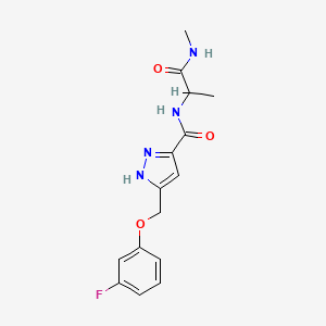 5-[(3-fluorophenoxy)methyl]-N-[1-methyl-2-(methylamino)-2-oxoethyl]-1H-pyrazole-3-carboxamide